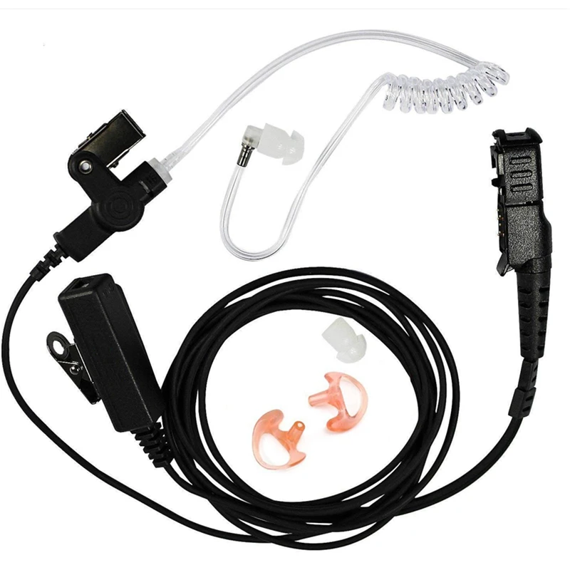 2 Wire Two Way Radio Surveillance Earpiece Kit for Motorola with one