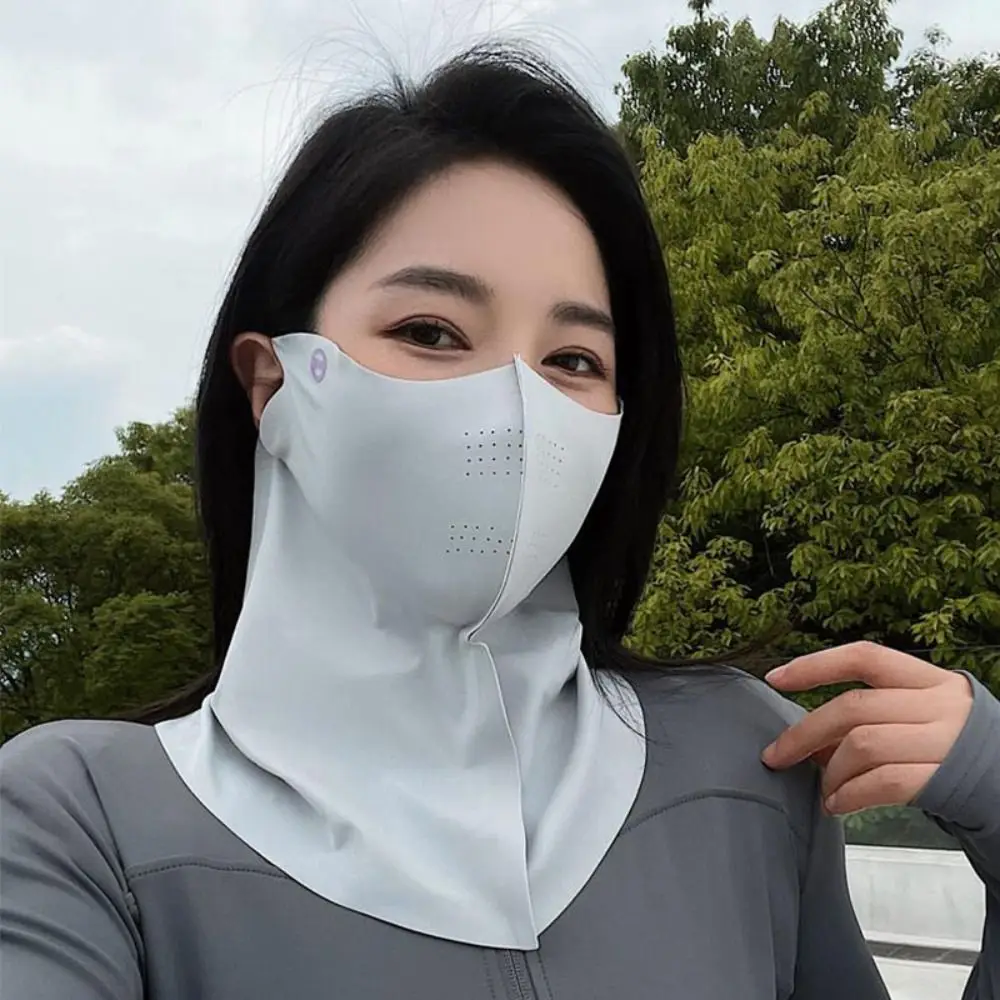 Cool Ice Silk Sun Protection Mask 3D Breathable Anti-UV Neck Scarf Neck Protection Sunscree Sunshade Face Mask Cycling