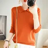 POLO Collar Women's Knitted Sweater Cashmere Blend Autumn And Winter New Solid Color Simple Inner Slimming And Age-reducing Top 2