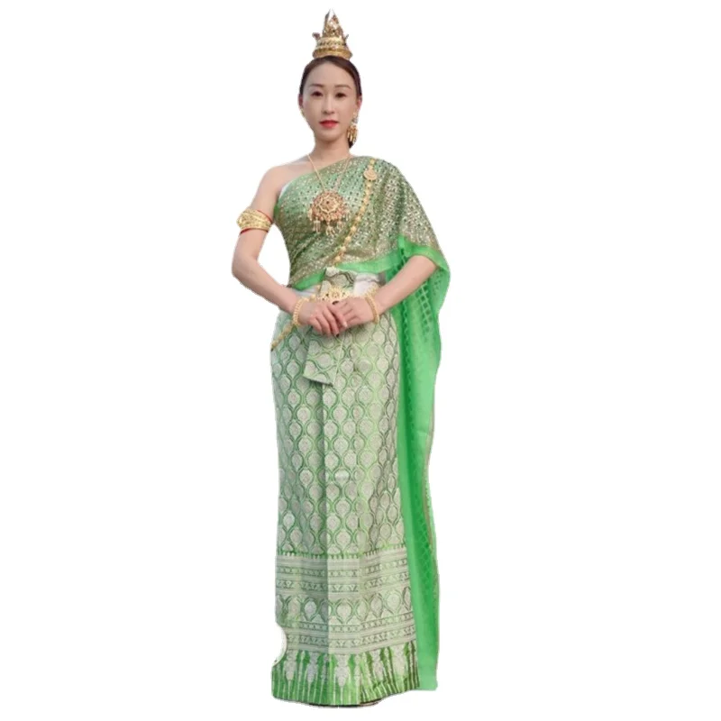 

Традиционная тайская одежда для женщин, длинные женские топы, фотосъемка Юго-Восточной Азии, для путешествий, сценических представлений, костюм Таиланда