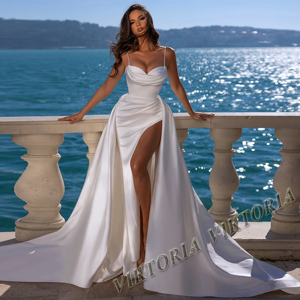 high slit wedding dress