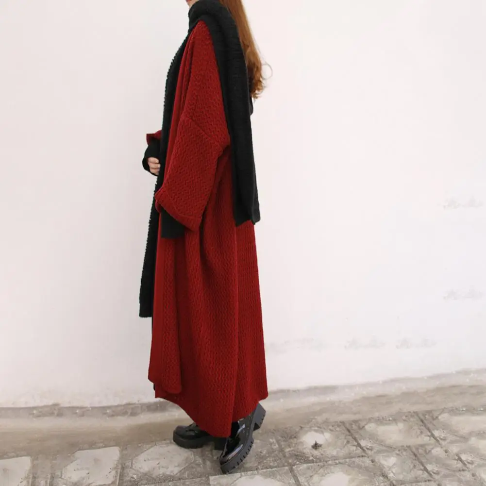 

Loose Fit Long Sweater Coat Stylish Women's Long Sweater Coat Loose Fit Solid Color Ankle Length for Spring Autumn Fashion Women