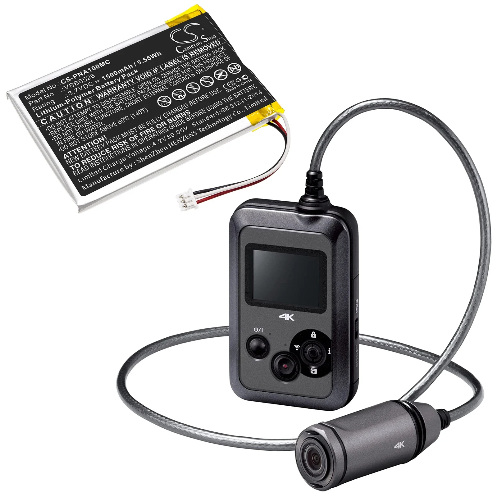 Batteria Per Fotocamera 1500Mah Per Panasonic Vsb0526 Hx-A100 Hx-A1M Hx-A100-H Hx-A500 Hx-A500-D Hx-A500-H