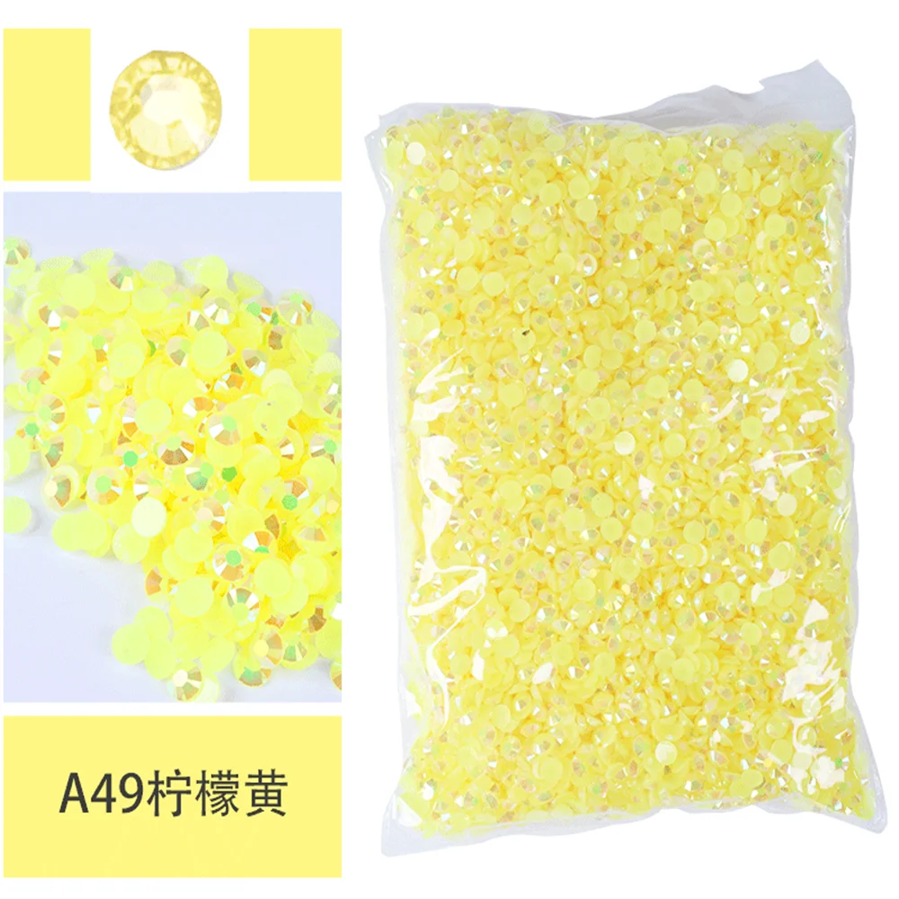 Vibrant Jelly AB Color FlatBack Resin Rhinestones for Nail Art and Garment Embellishment