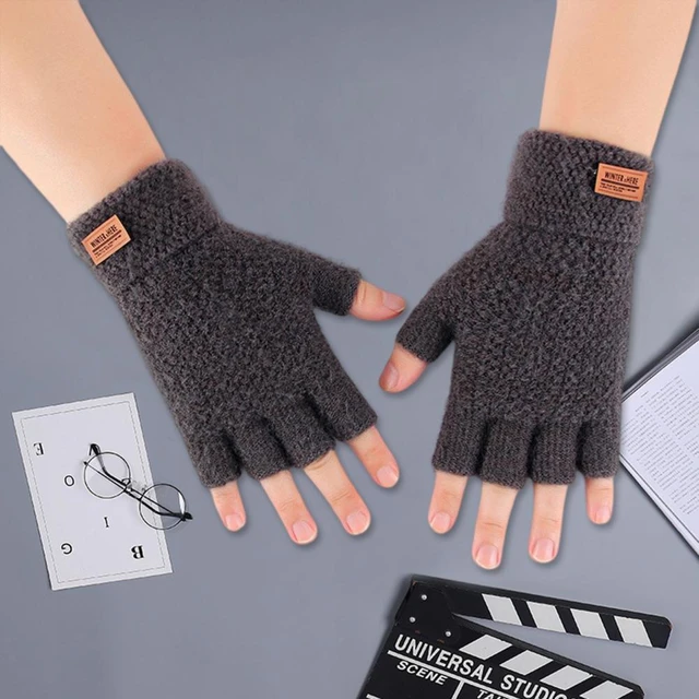 1 Pair Men Winter Gloves Soft All Fingers HIgh Elasticity Keep