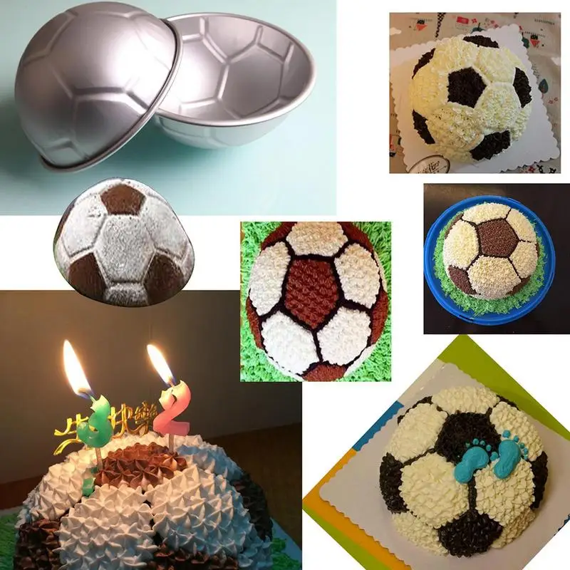 Soccer Cake Pan 3.14in Novelty Sports Football Shape Cake Pan Mold Cake  Baking Tray Aluminum Cake Mold Pastry Mould For Dessert