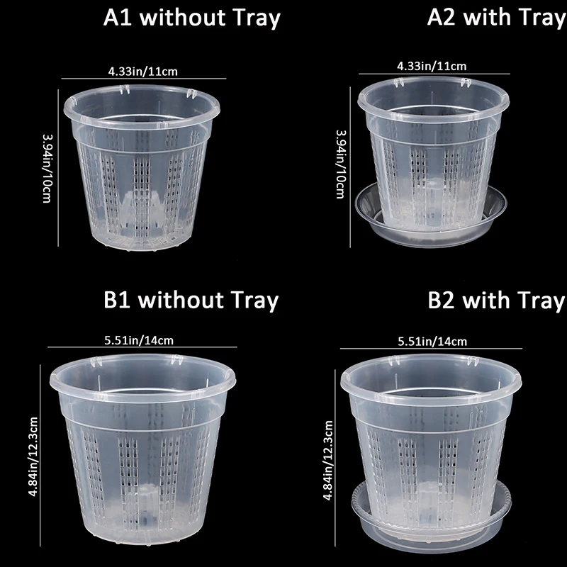 Transparent Breathable Flowerpot Garden Planter with Drainage Holes