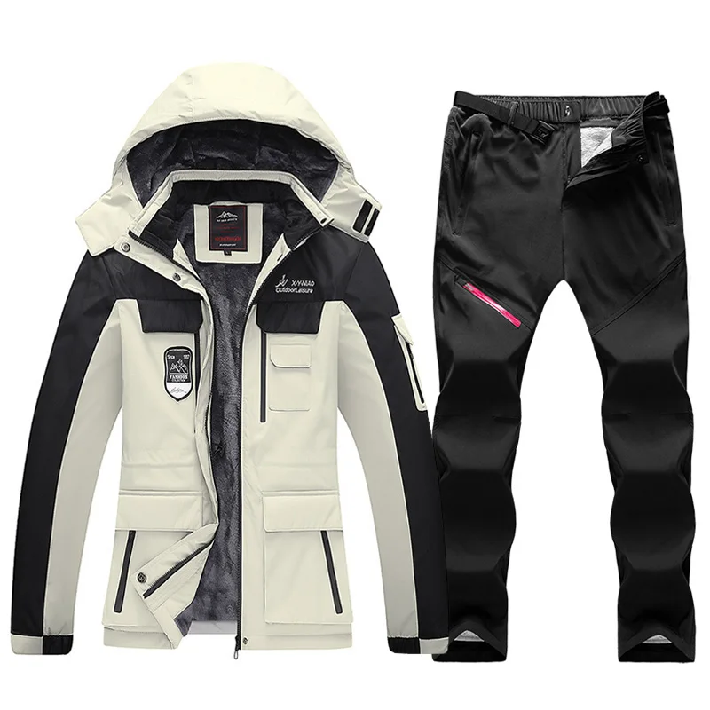 

Ski Suit Women Winter Fleece Ski Jackets And Pants Warm Waterproof Snowboard Jacket Women Outdoor Hiking Camping Snow Costumes