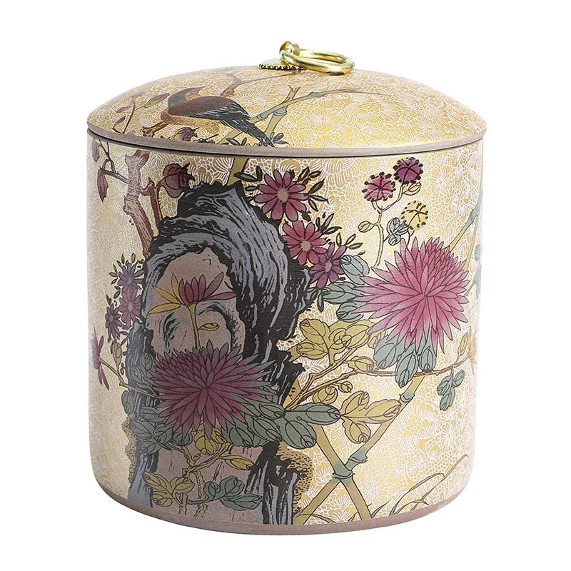 

Light Luxury Enamel Purple Sand Tea Box Small Sealed Jar Portable Tea Packaging Bubble Canned Household Tea with Gift Box