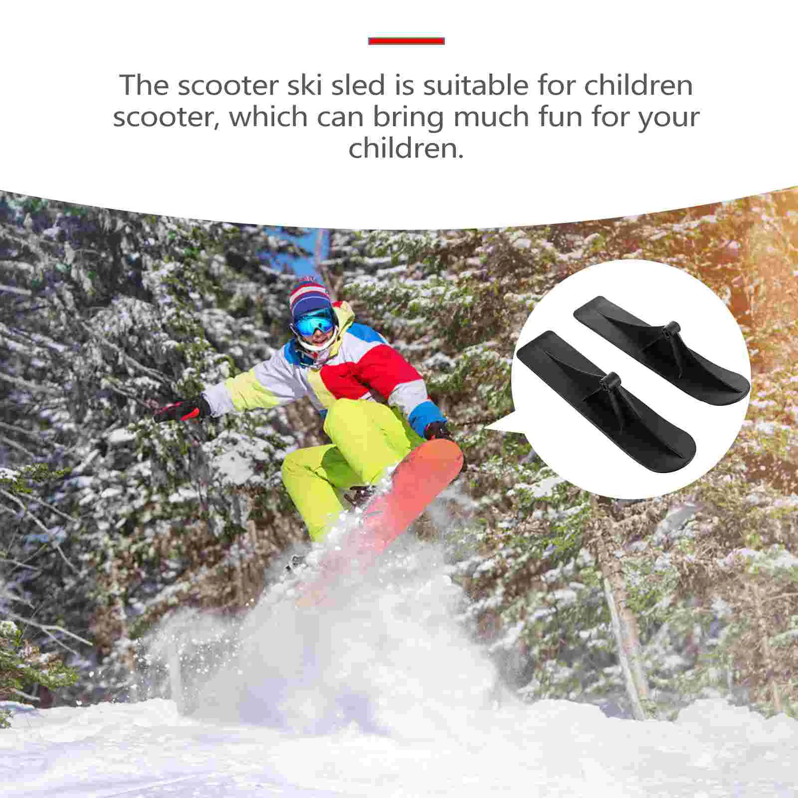 Scooter Ski Sled Snow Sledge Attachment Snowboard Skooteraccessory Dual Balance Parts Accessories Durable