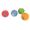 4pcs Dog Chewing Toy Latex Dog Ball Toy Squeaky Interactive Soft Puppy Chewing Fetching Toy with Fun Pattern 3