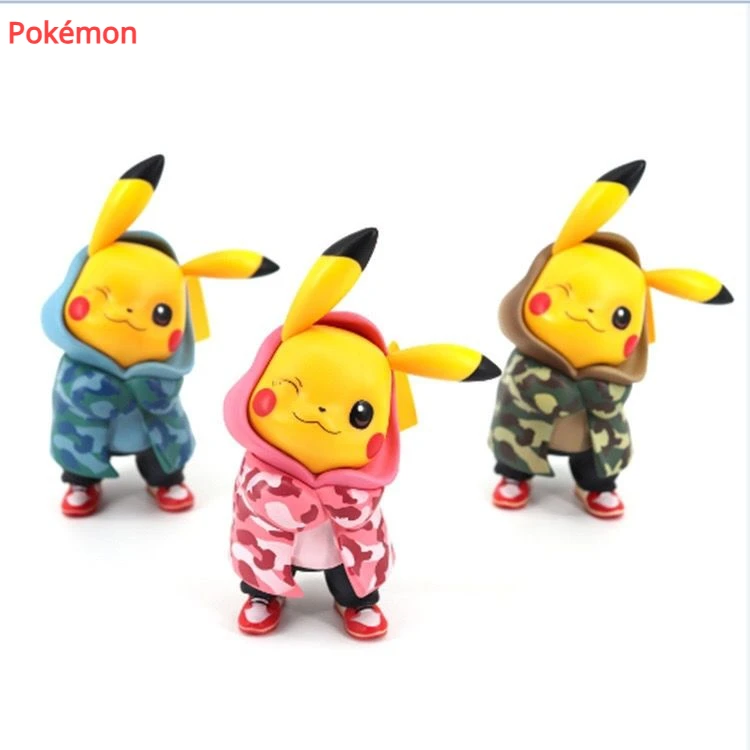

Pokémon GK camouflage uniform Pikachu hand-made tide clothing trendy toy cute pet elf doll model desktop car decoration gift