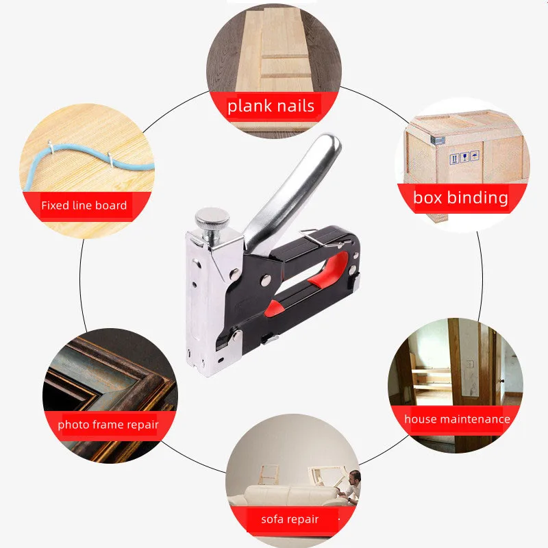 3 In 1 Nail Gun DIY Furniture Construction Stapler Upholstery Staple Gun With 600 Staples Home Decor Carpentry Tools 6