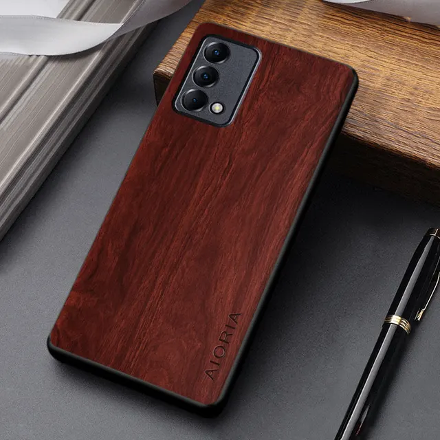 Case For Realme GT2 Pro GT 3 coque simple unique design business style  lightweight wooden pattern