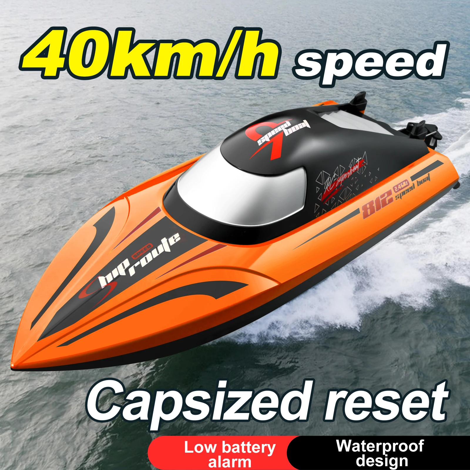 

812 RC Boat 2.4Ghz 40km/h High-Speed Remote Control Racing Speedboat Water Speed Ship Endurance 25 Minutes Children Model Toy