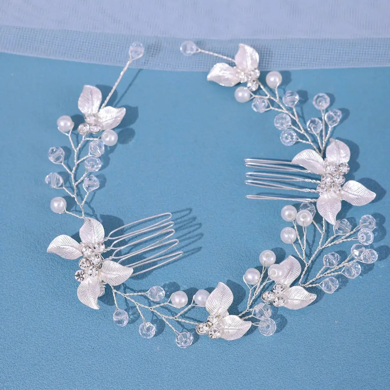 Women Flower Comb Headwear Wedding Hair Accessories Fashion Shaped Bride Insert Hair Clip Jewelry Fashion Headwears