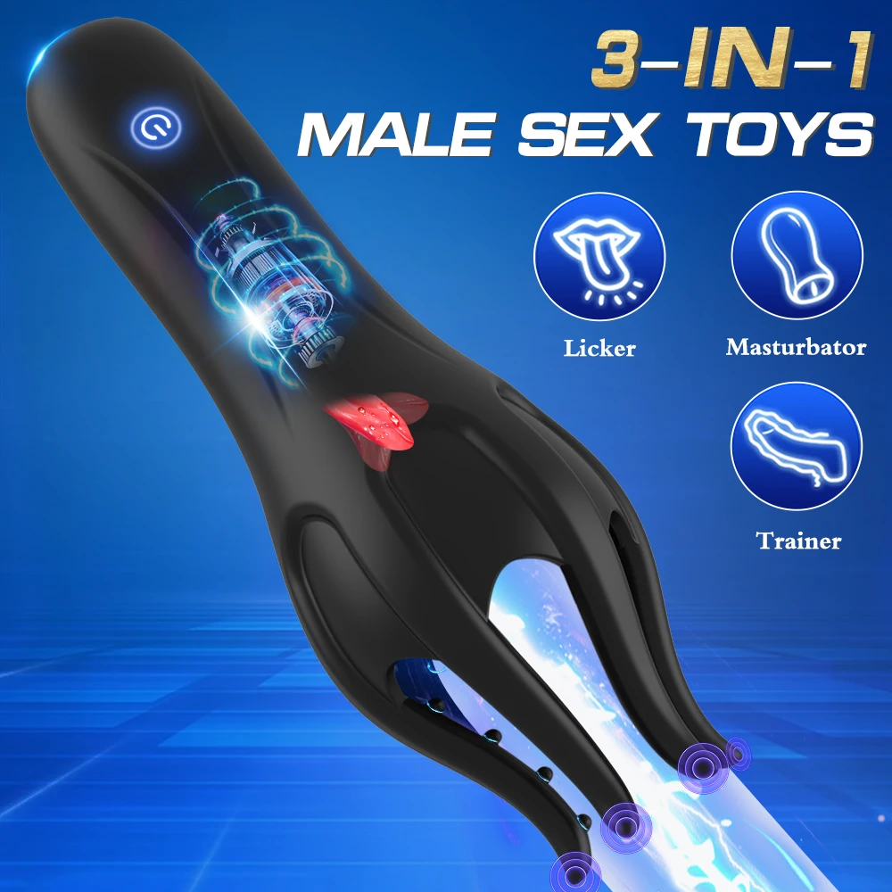 Masturbator Glans Vibrating Tongue Licking Sex Toy