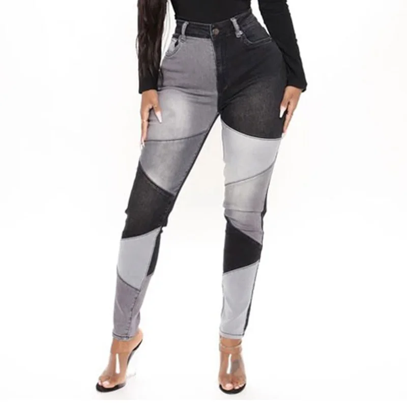 Женские повседневные джинсы, брюки-карандаш, модные эластичные брюки с высокой талией, высокое качество 90Y79
