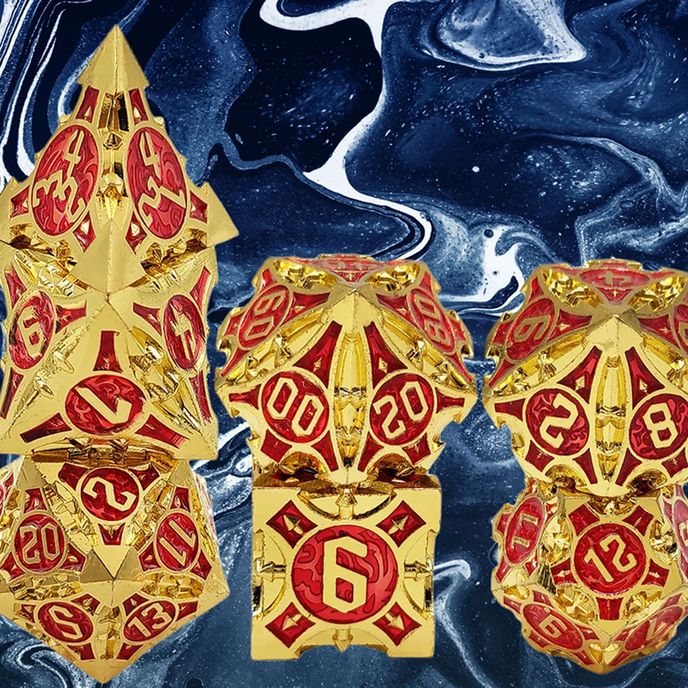 Zinc Alloy DND Dice Polyhedral Metal Dice For Dungeon and Dragon MTG Pathfinder RPG Board Game D&D Role Playing Game Dice Set 5
