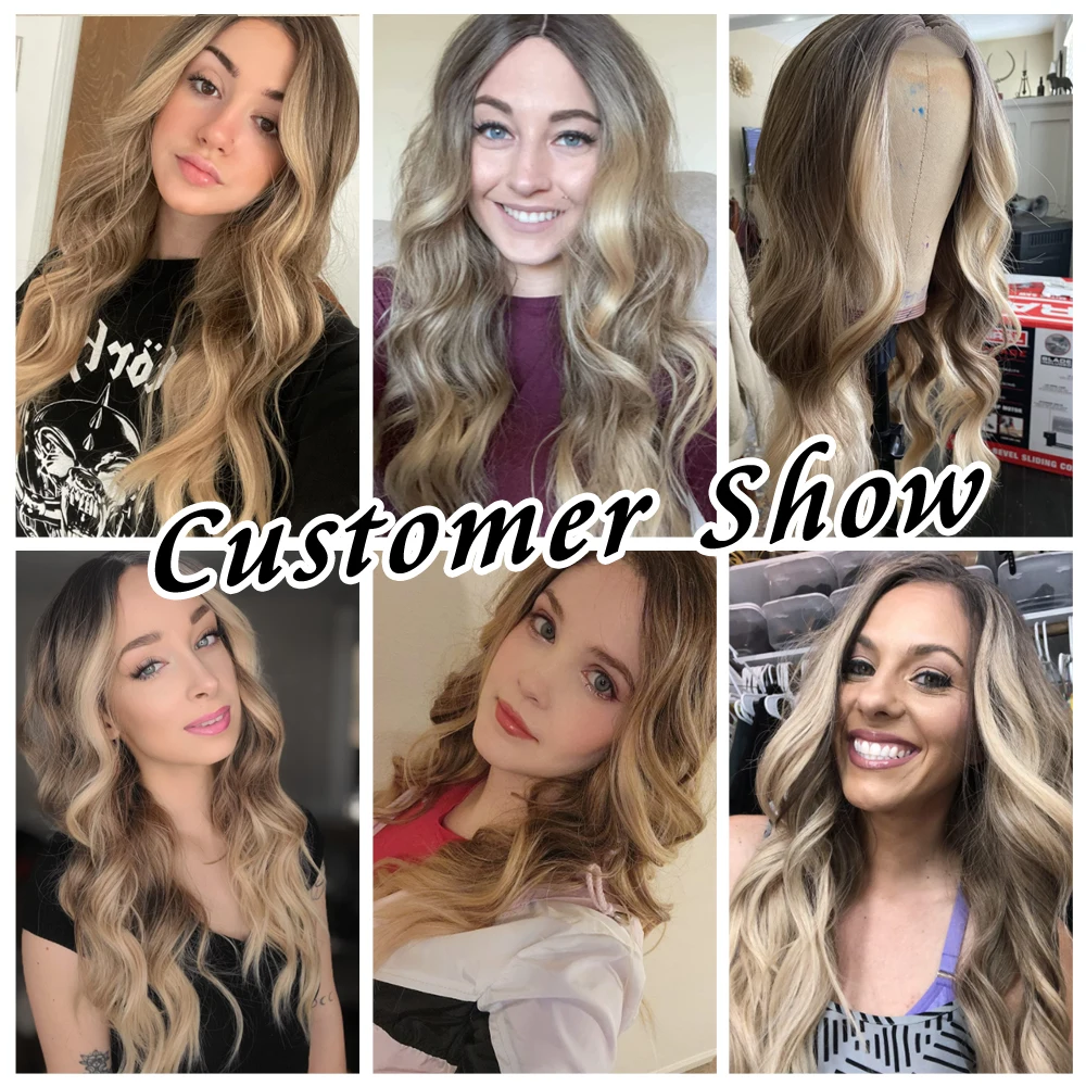 Synthetic Lace  Wigs For  Women  Middle Parting  26inch Long Wavy Hair Cosplay/Daily  3 Color optional   High Temperature Fiber