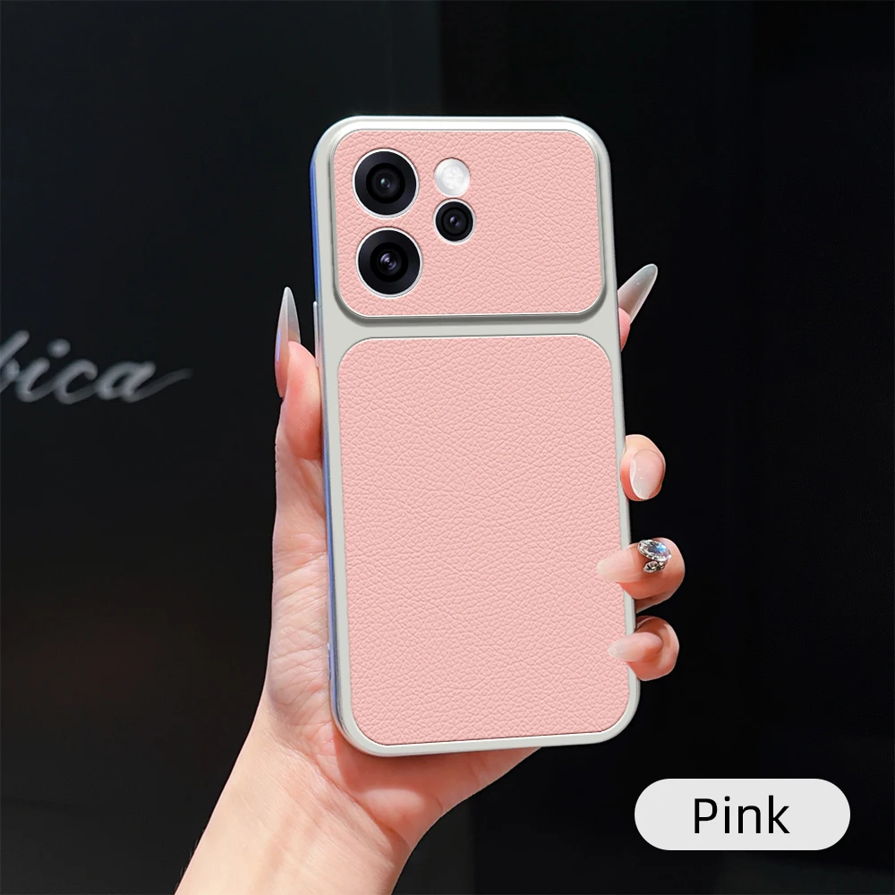 Luxury Matte Leather Back Cover with Lens Protection