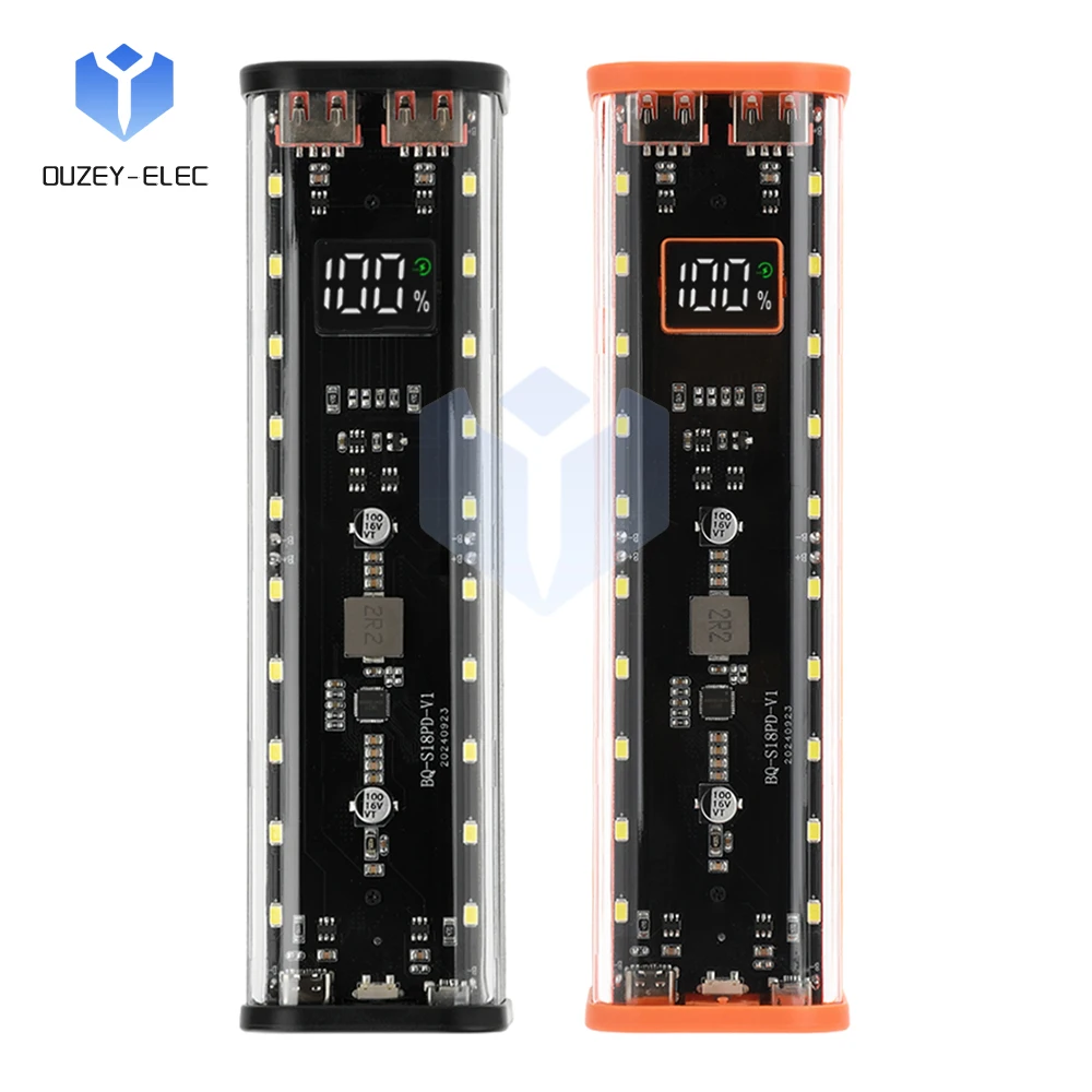 22.5W Mobile Power DIY Case 8PCS 18650 Battery Box With Flashlight