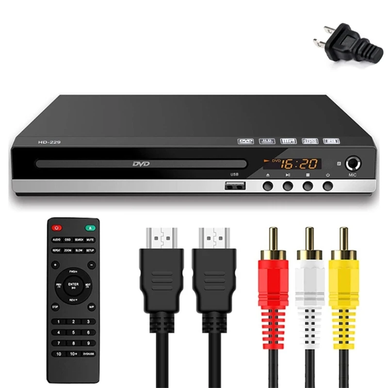 DVD Player for TV with HDMI-compatible AV-output, Home SVCD Player All  Region Free CD-RW Player for Home Stereo System