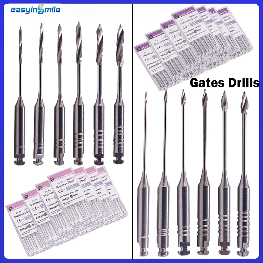 6Pc Dental Rotary Gates Drills Endodontic Reamers Drill Burs Gates Gllidden Endo Files Gate Dentist Materials EASYINSMILE