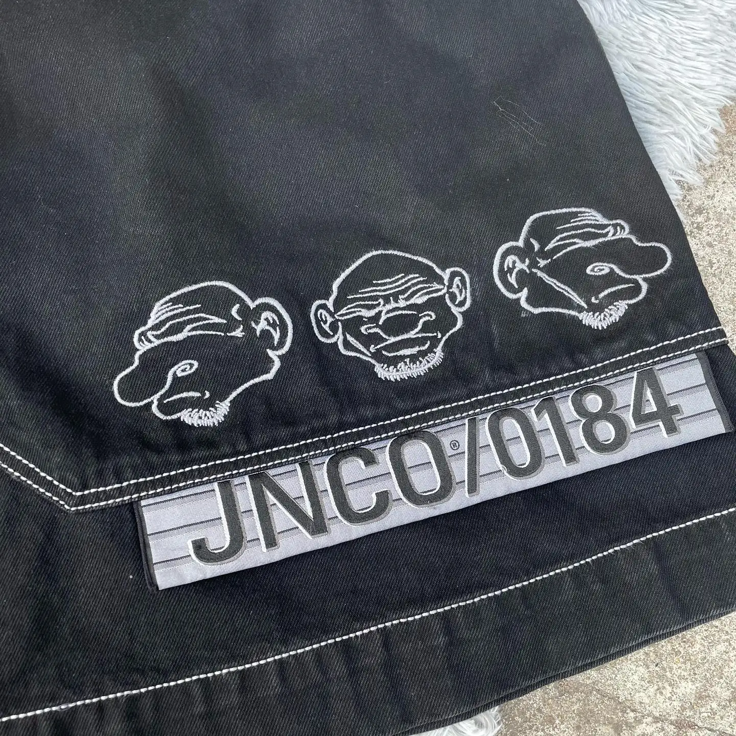 JNCO 헐렁한 와이드 레그 청바지 바지, Y2K 힙합 포켓 청바지, 블랙 바지, 남성 여성 하라주쿠 고딕 하이 웨이스트 바지