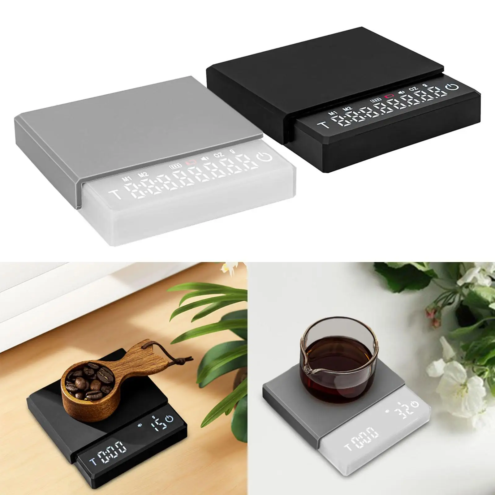 주방 커피 체중계 LED 디스플레이 고정밀 집들이 선물, USB 충전식 전문 바리스타 도구, 카페 샵 가정용