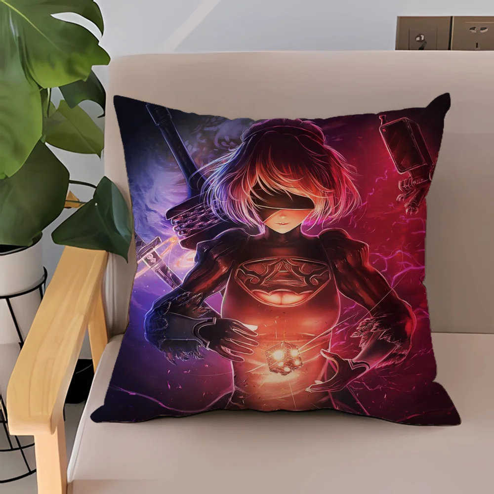 

Nier Double-sided Printing Couch Pillows Bedroom Bed Cushion Cover Case 45x45 Pillow Covers Decorative Sofa Cushions Short Plush