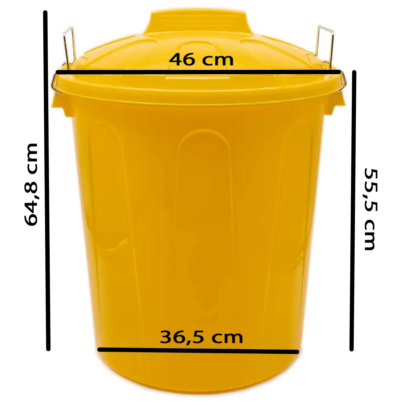Tradineur - Cubo de basura de plástico resistente con tapa y asas