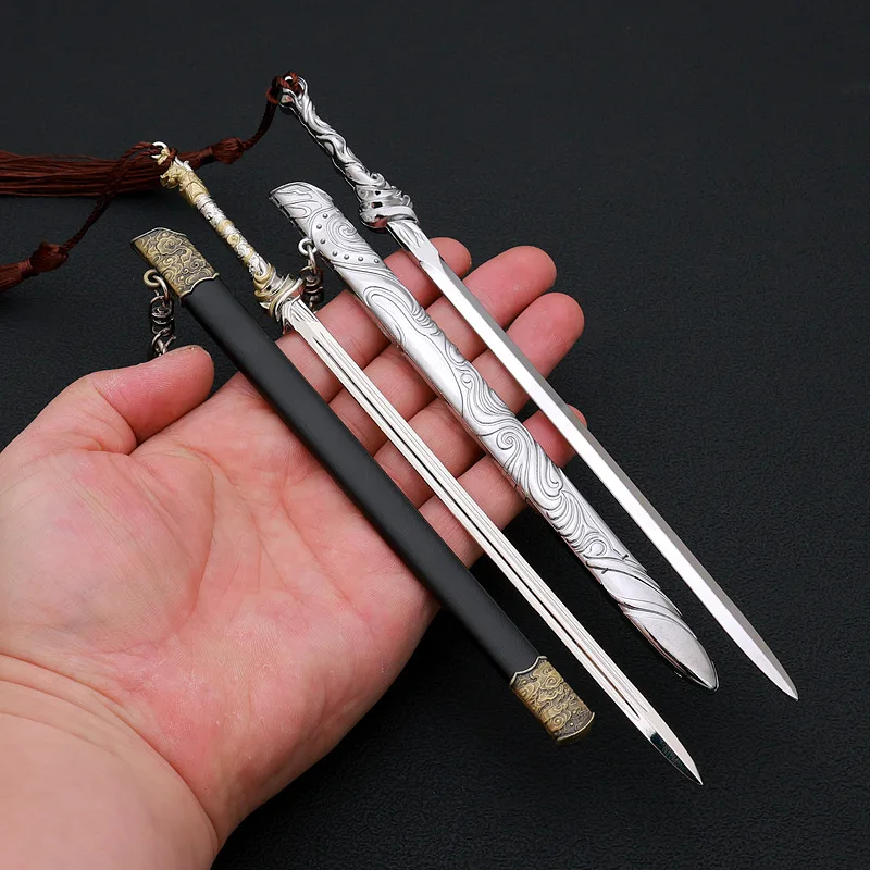 22cm Mysterious Lotus Casebook Young Master Sword Cosplay Toy Knife Metal Weapon Model TV Peripherals Kids Toy Gifts for Boys