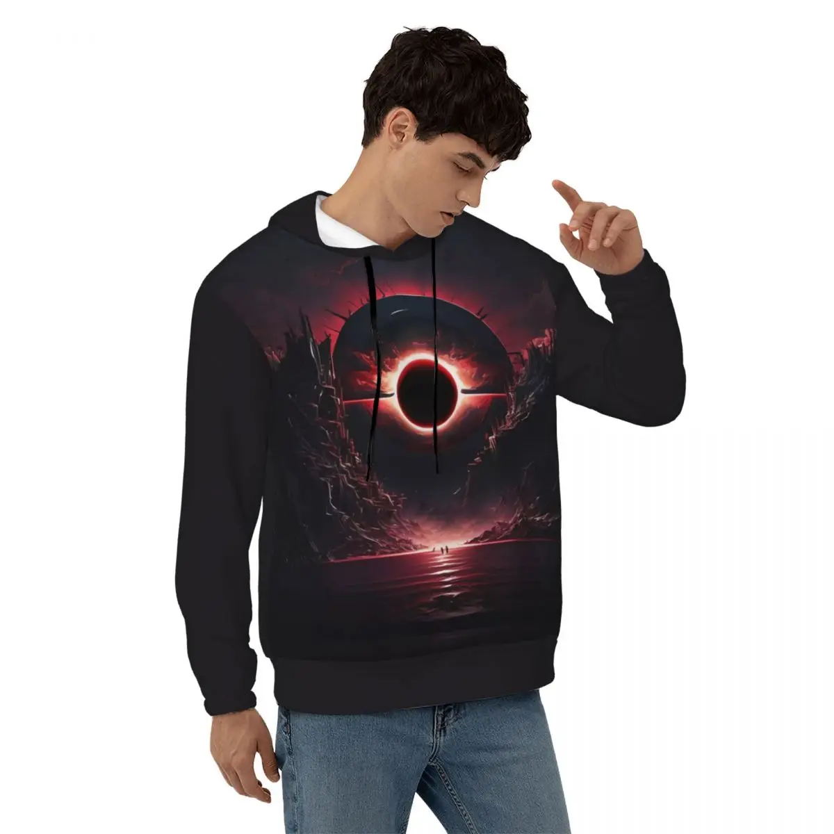

Fantasy Landscape Essentials Hoodies Spring Heaven art Streetwear Hooded Sweatshirts Men Kawaii Graphic Oversize Hoodie