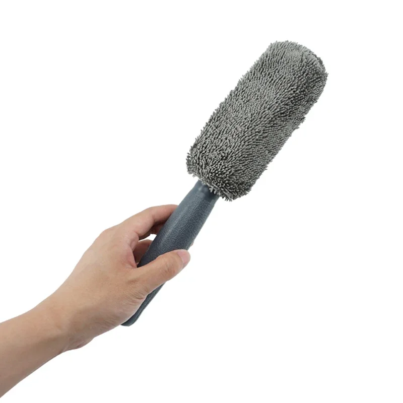 Car Wash Portable Microfiber Wheel Tire Rim Brush Car Wheel Wash Cleaning for with Plastic Handle Auto Washing Cleaner Tools