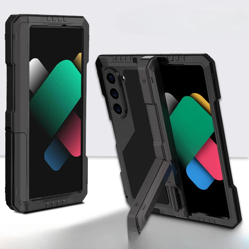 Screen Protector Phone Case Phone Protector Cover Screw Bumper Aluminum Metal Case For Samsung Z Fold 7 6 5 4 Heavy Duty Anti-fall Shockproof PET Screen Protector Cover