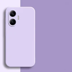 Square Silicone Phone Case with Enhanced Protection and Stylish Design for Poco X3 (Purple)