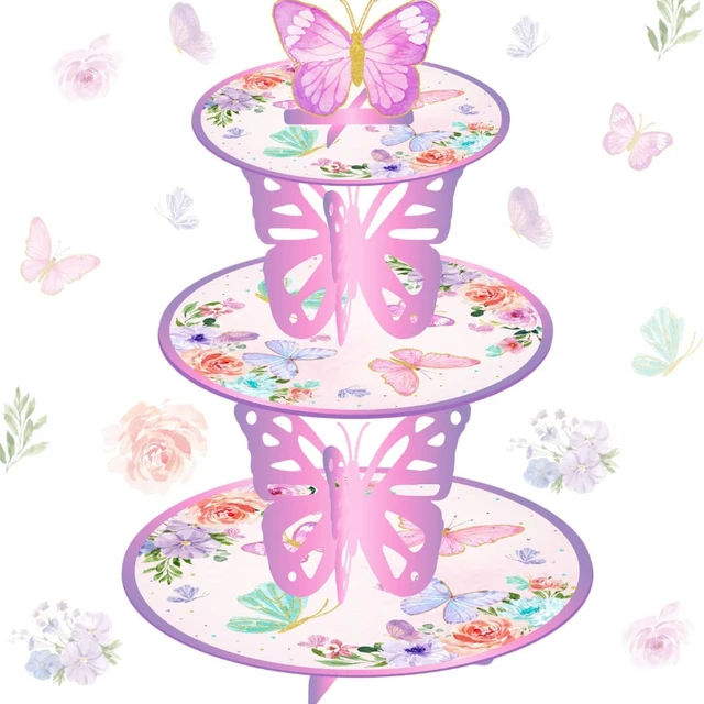 Set di farfalle di carta Wafer commestibili di 48 decorazioni per torte  colorate viola, decorazioni per Cupcake per feste di colore misto -  AliExpress