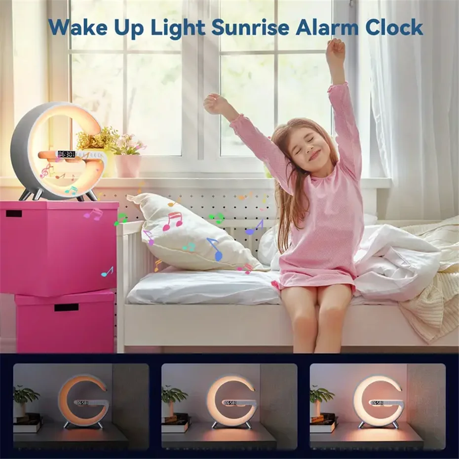 Tw N69 2023 Smart Home Gadgets APP Control RGB Light Wireless Charger with  Alarm Clock Bluetooth Speaker Wake up Lightr Bedside - China Bluetooth  Speaker and Bluetooth Speaker Bluesky Enterprises Co price