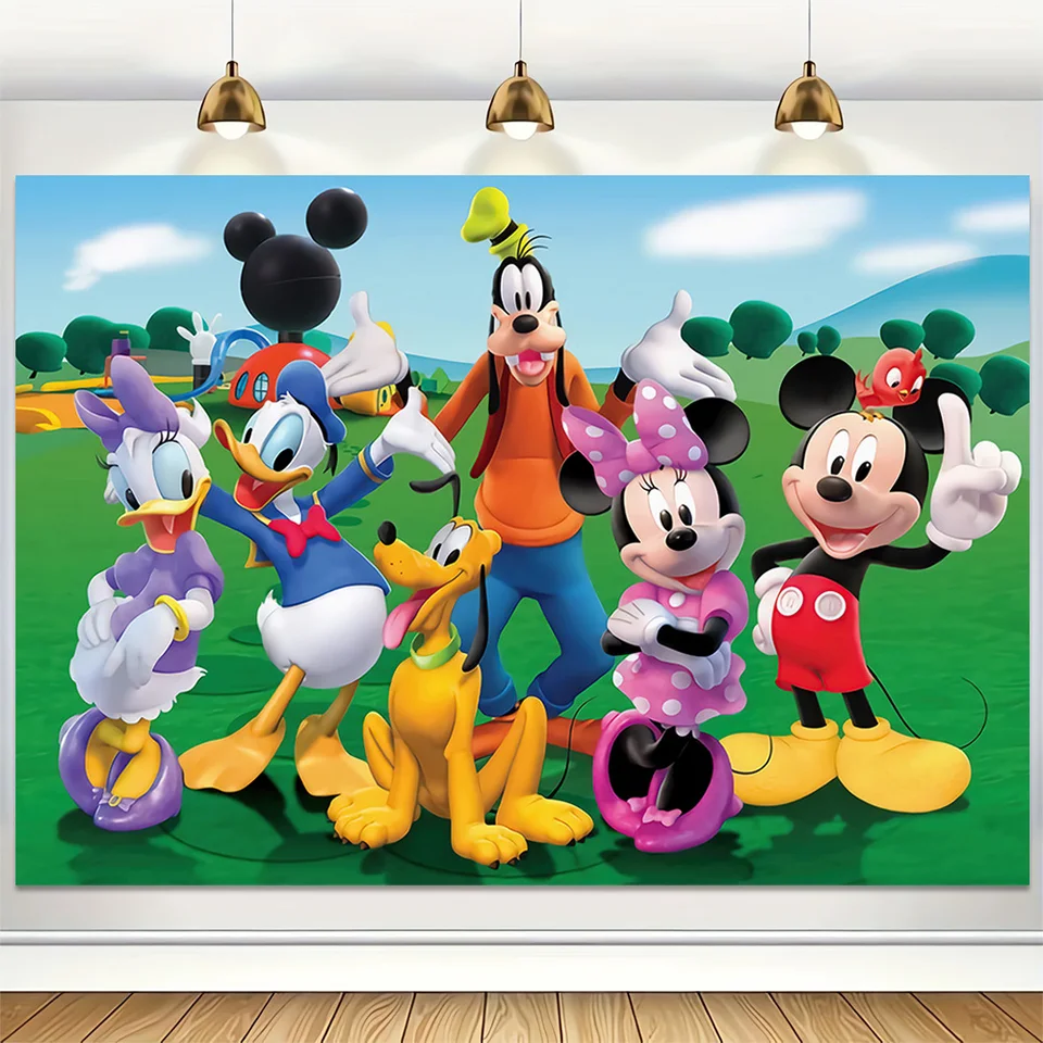 Fondos de vinilo de Mickey Mouse y sus amigos Clubhouse decoración de  fiesta de cumpleaños para niños fondo de fotografía pancarta para Baby  Shower - AliExpress 15, image size:960x960