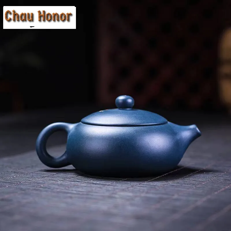 160ml Yixing Teapot Handmade Purple Clay Kung Fu Kettle Flat Xishi Pot Gift Box Household Teapot Chinese Tea Set Kung Fu Tea Set