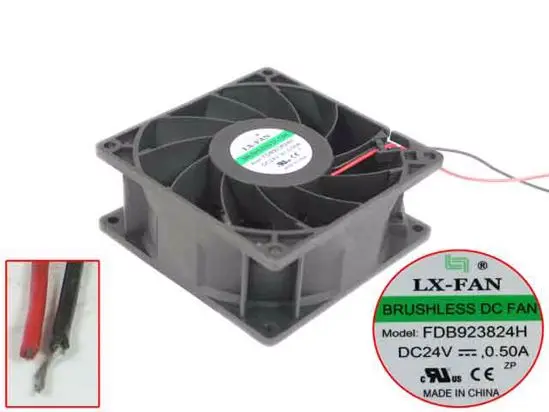 

LX-FAN FDB923824H, вентилятор охлаждения сервера, постоянный ток 24 В, 0,50 А, 90x90x38 мм, 2 провода