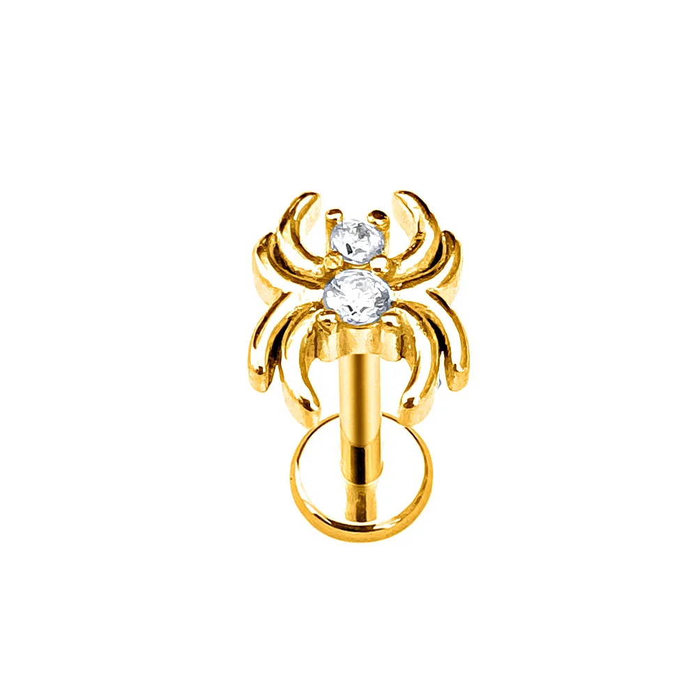 ASTM F136 G23 Titan Blume Herz Mond Blütenblätter CZ Threadless Piercing Blatt Spinne Fisch Libelle Pfau Daith Conch Ohrringe – Detail 13