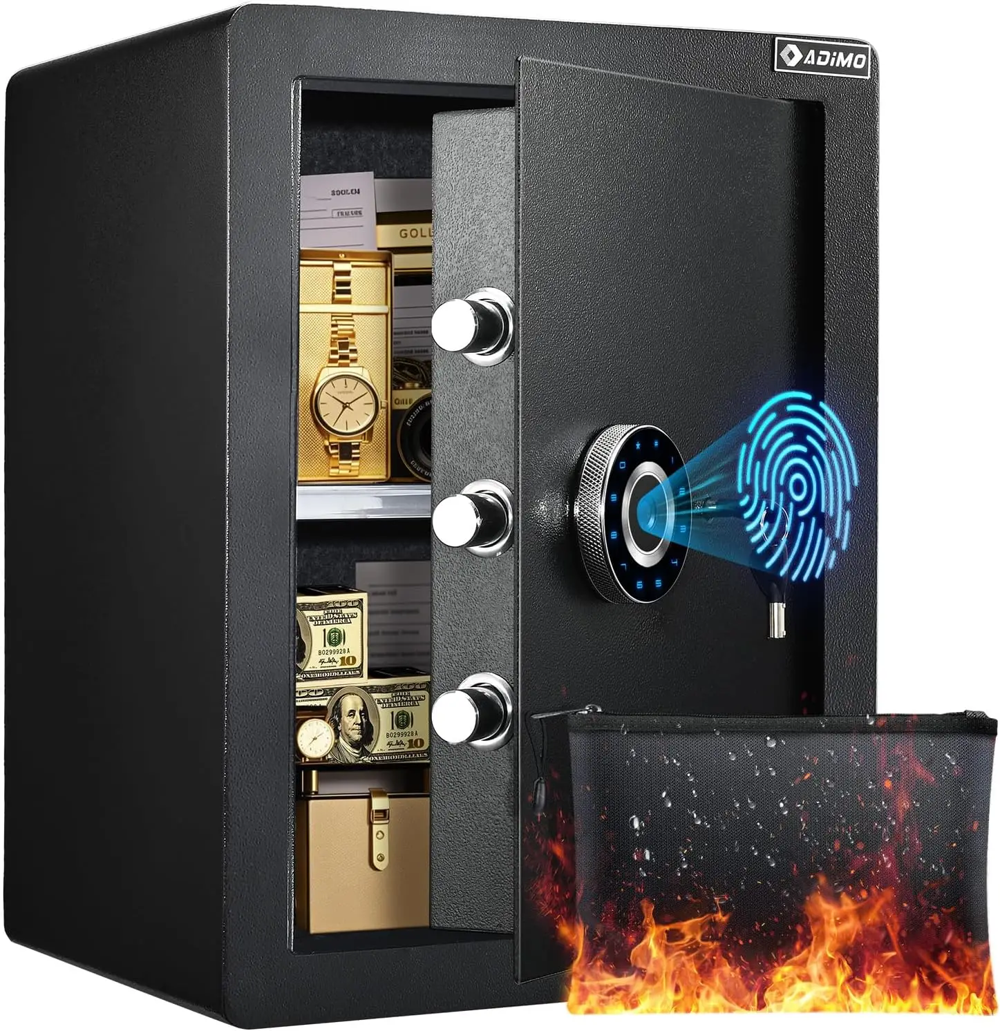 Heavy Duty Fireproof Biometric Fingerprint Safe Box