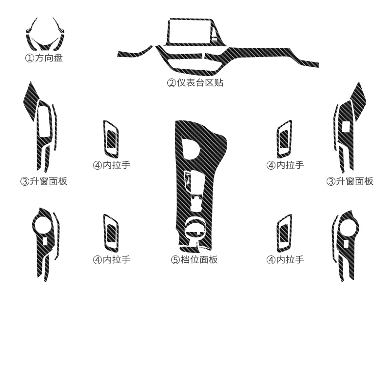 

Carbon Fiber for Toyota CHR C-HR 2018-2022 Car Interior Sticker Mouldings Trim Strips Center Console Gear Door Car Accessories