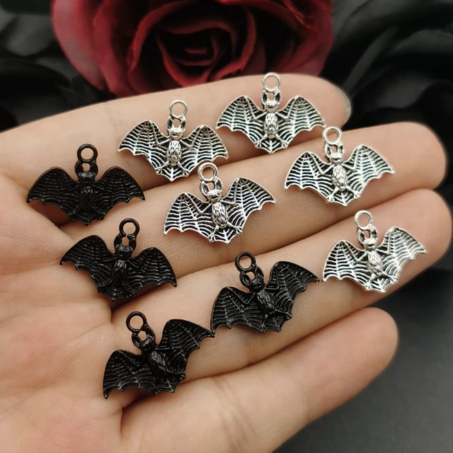 5 Bat Connector Charms, Bat Connector, Bat Charm, Gothic Bat Jewelry,  Connector Charms, Charm Connector, Vampire Charm, Gothic Charms, Bat 