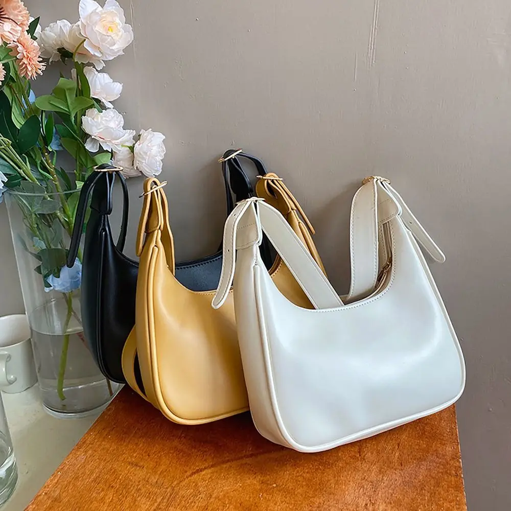 

Length Adjustable Textured Commuting Bag Winter Autumn Large Capacity Vintage Tote Bag Pu Leather Shoulder Dumpling Bag