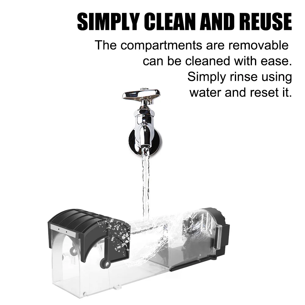 Reusable Safe Firm Plastic Household Mouse Catcher Rodents Trap Smart Self-locking Mousetrap for Indoor Outdoor Garden mouse catcher trap