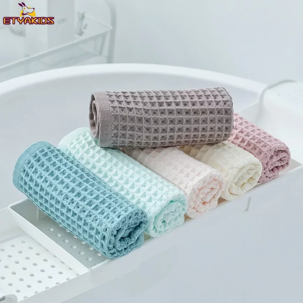 1Pcs Waffle Plaid Soft Face Towels for Kids Baby Hand Towel 100% Cotton Face Care Bathroom Sport Hair Towel Square 34*34cm