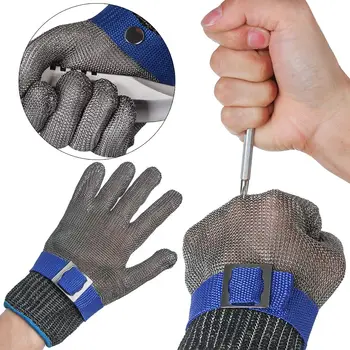 Mesh Butcher Mittens Hand Protection Work Stab Resistant Glove Safety Cut Proof Protection Gloves Stainless Steel Metal